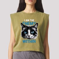 I Am The Enemy Within Garment-Dyed Women's Muscle Tee