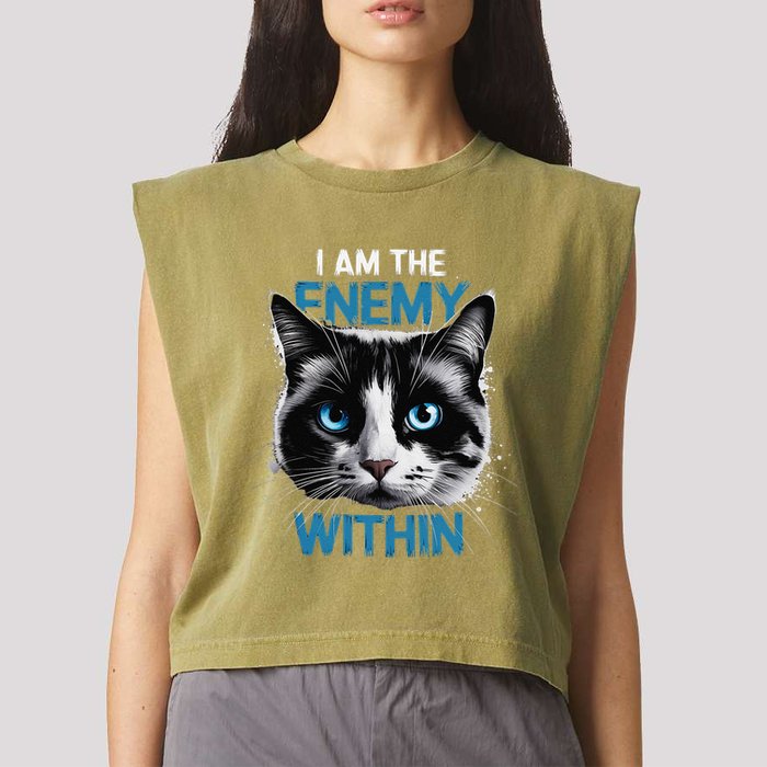 I Am The Enemy Within Garment-Dyed Women's Muscle Tee