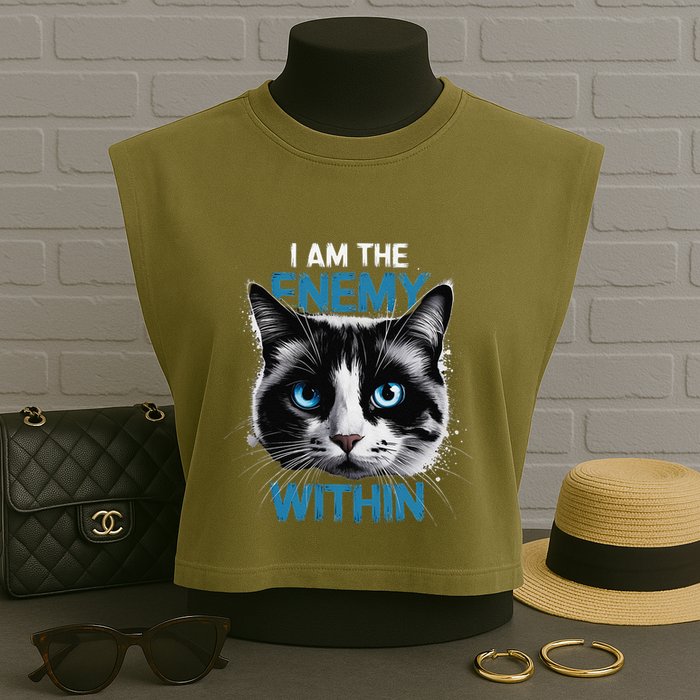 I Am The Enemy Within Garment-Dyed Women's Muscle Tee