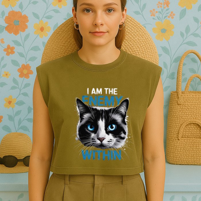 I Am The Enemy Within Garment-Dyed Women's Muscle Tee