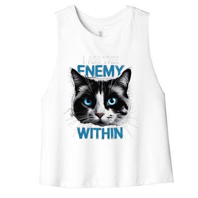 I Am The Enemy Within Women's Racerback Cropped Tank