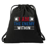 I Am The Enemy Within Drawstring Bag