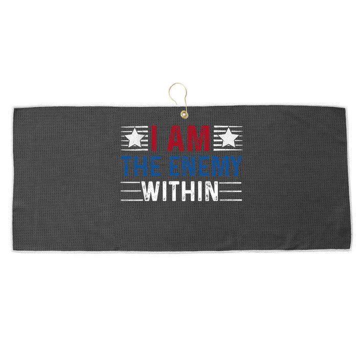 I Am The Enemy Within Large Microfiber Waffle Golf Towel