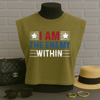 I Am The Enemy Within Garment-Dyed Women's Muscle Tee