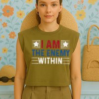 I Am The Enemy Within Garment-Dyed Women's Muscle Tee