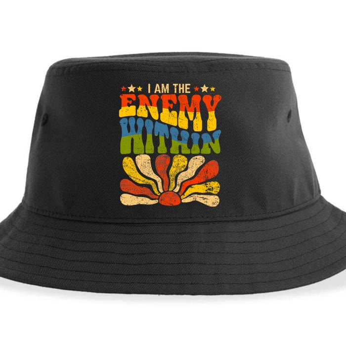 I Am The Enemy Within America Funny I Am The Enemy Within Sustainable Bucket Hat