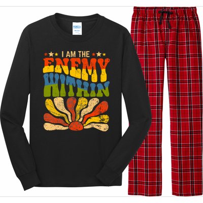 I Am The Enemy Within America Funny I Am The Enemy Within Long Sleeve Pajama Set