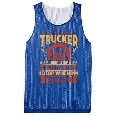 I'm A Trucker Funny Truck Driver Father Great Gift Mesh Reversible Basketball Jersey Tank