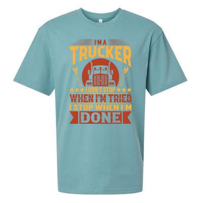 I'm A Trucker Funny Truck Driver Father Great Gift Sueded Cloud Jersey T-Shirt