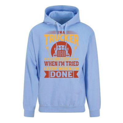 I'm A Trucker Funny Truck Driver Father Great Gift Unisex Surf Hoodie