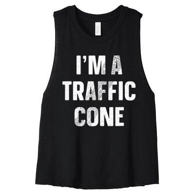 Im A Traffic Cone Adult Kids Costume Funny Halloween Women's Racerback Cropped Tank