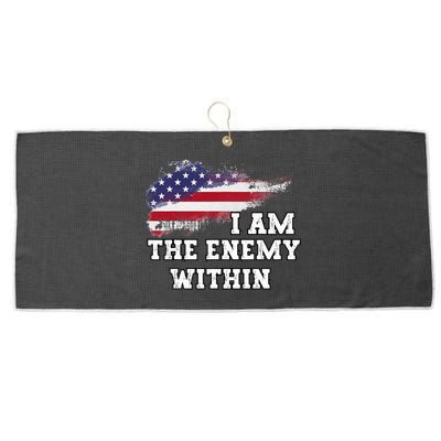 I Am The Enemy Within Large Microfiber Waffle Golf Towel
