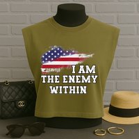 I Am The Enemy Within Garment-Dyed Women's Muscle Tee