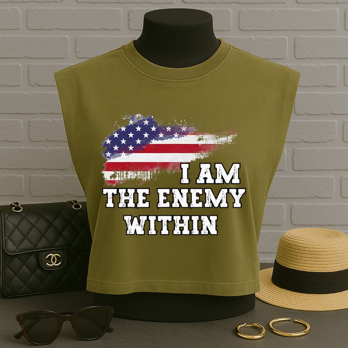 I Am The Enemy Within Garment-Dyed Women's Muscle Tee