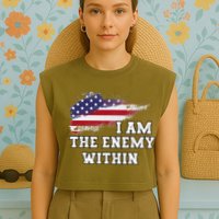 I Am The Enemy Within Garment-Dyed Women's Muscle Tee