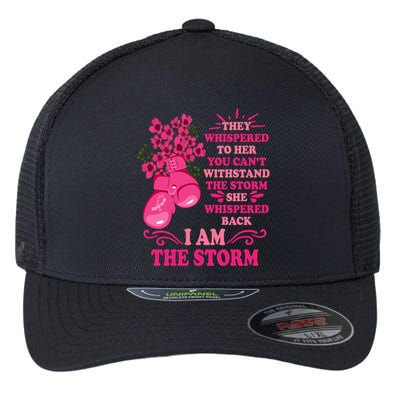 I Am The Storm Fight Breast Cancer Awareness Quote Flexfit Unipanel Trucker Cap