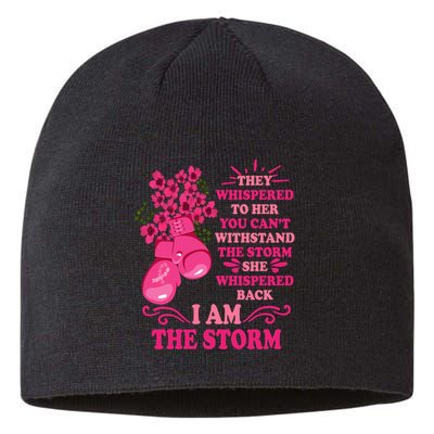 I Am The Storm Fight Breast Cancer Awareness Quote Sustainable Beanie
