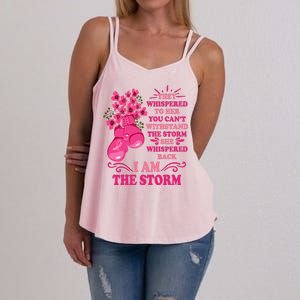 I Am The Storm Fight Breast Cancer Awareness Quote Women's Strappy Tank