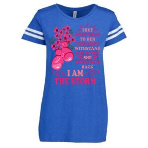 I Am The Storm Fight Breast Cancer Awareness Quote Enza Ladies Jersey Football T-Shirt