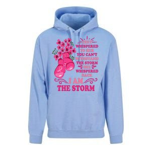 I Am The Storm Fight Breast Cancer Awareness Quote Unisex Surf Hoodie