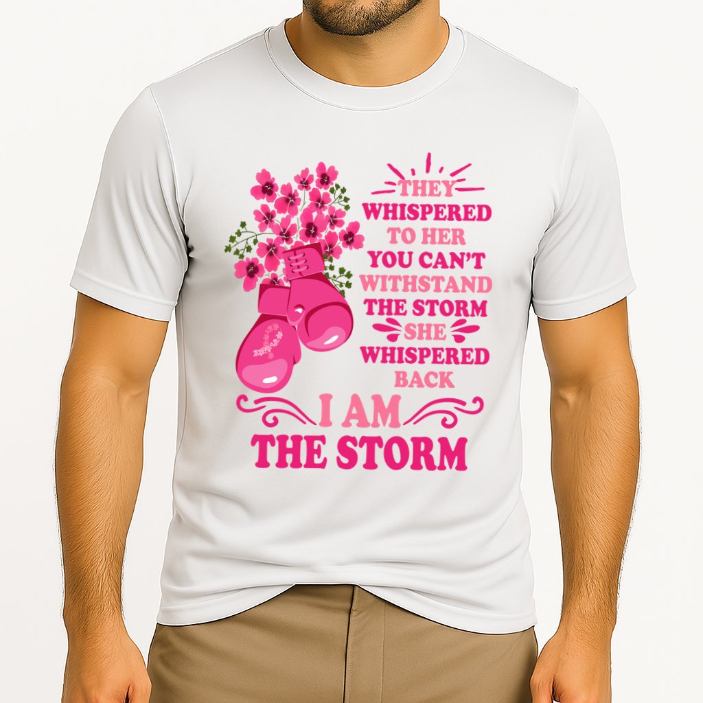 I Am The Storm Fight Breast Cancer Awareness Quote Cooling Performance Crew T-Shirt