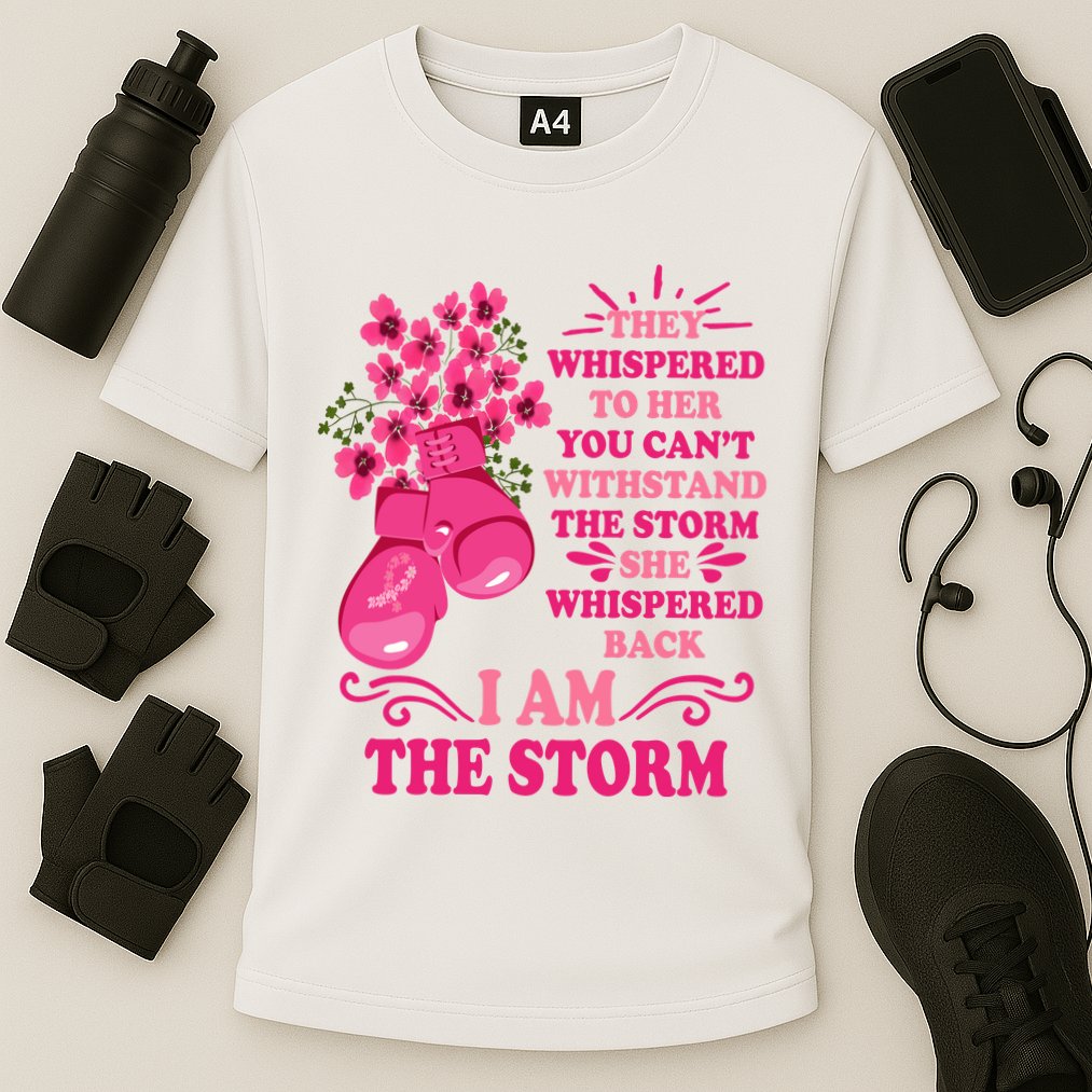 I Am The Storm Fight Breast Cancer Awareness Quote Cooling Performance Crew T-Shirt