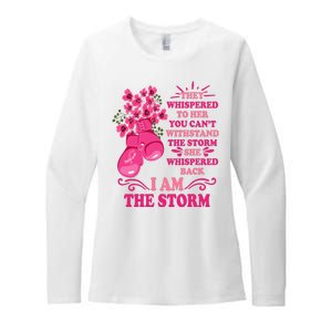 I Am The Storm Fight Breast Cancer Awareness Quote Womens CVC Long Sleeve Shirt