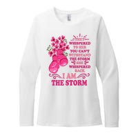 I Am The Storm Fight Breast Cancer Awareness Quote Womens CVC Long Sleeve Shirt