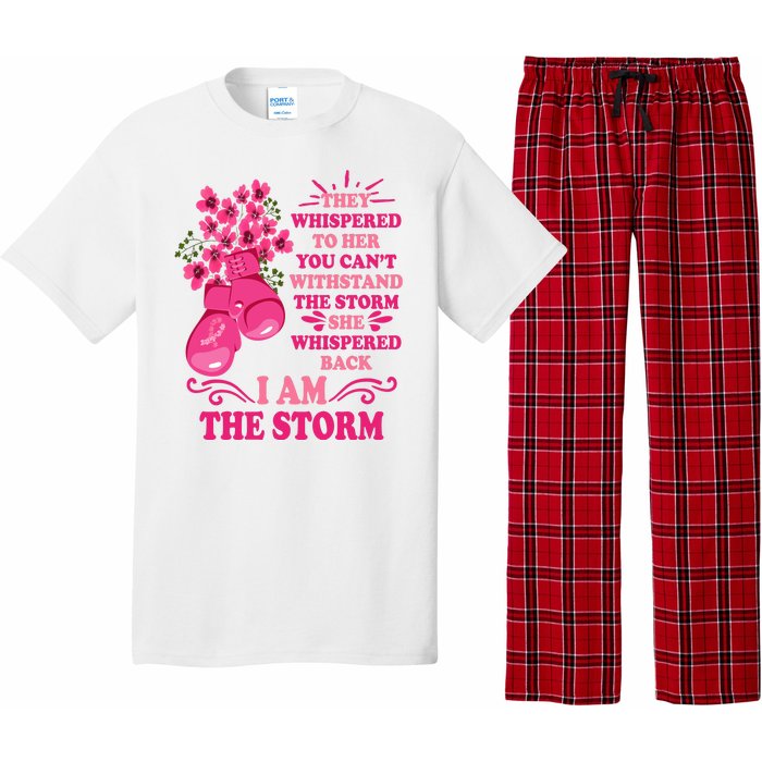 I Am The Storm Fight Breast Cancer Awareness Quote Pajama Set