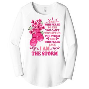 I Am The Storm Fight Breast Cancer Awareness Quote Women's Perfect Tri Tunic Long Sleeve Shirt