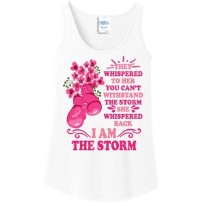 I Am The Storm Fight Breast Cancer Awareness Quote Ladies Essential Tank