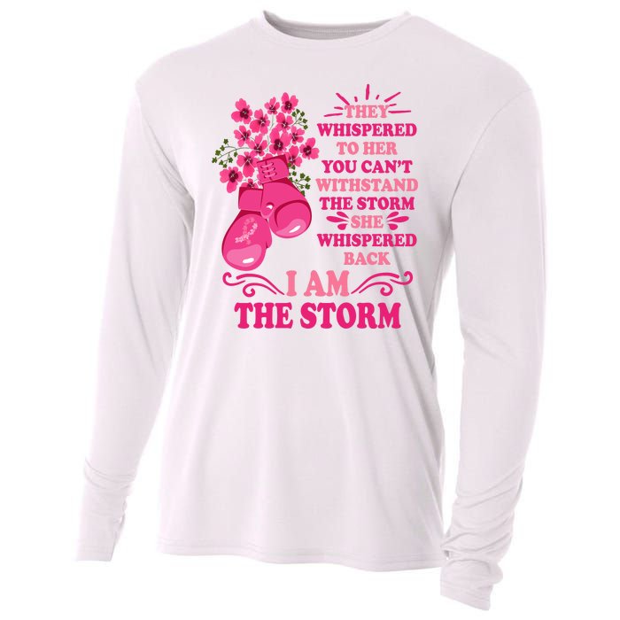 I Am The Storm Fight Breast Cancer Awareness Quote Cooling Performance Long Sleeve Crew