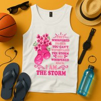 I Am The Storm Fight Breast Cancer Awareness Quote Tank Top