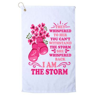 I Am The Storm Fight Breast Cancer Awareness Quote Golf Towel