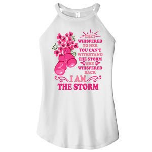 I Am The Storm Fight Breast Cancer Awareness Quote Women's Perfect Tri Rocker Tank