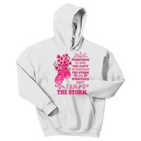 I Am The Storm Fight Breast Cancer Awareness Quote Kids Hoodie