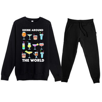 Ing Around The World Adult Vacation Showcase Gift Great Gift Premium Crewneck Sweatsuit Set