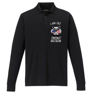 I Am The Enemy Within Kamala Harris 2024 Performance Long Sleeve Polo