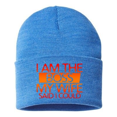 I Am The Boss Gift My Wife Said I Could Funny Gift Sustainable Knit Beanie