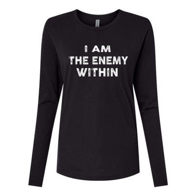 I Am The Enemy Within Pun Womens Cotton Relaxed Long Sleeve T-Shirt