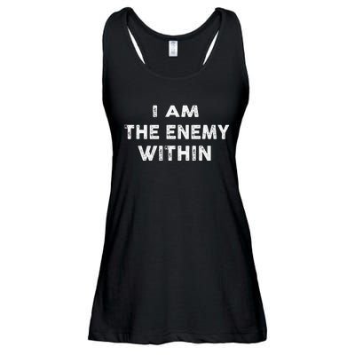 I Am The Enemy Within Pun Ladies Essential Flowy Tank