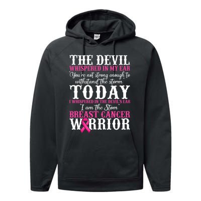 I Am The Storm Breast Cancer Warrior Pink Breast Cancer Performance Fleece Hoodie