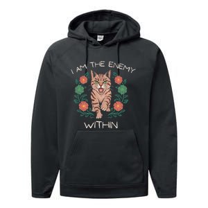 I Am The Enemy Within Harris Walz 2024 Enemy Within Performance Fleece Hoodie