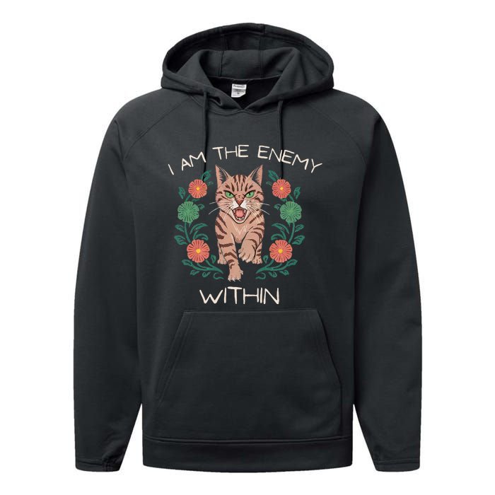 I Am The Enemy Within Harris Walz 2024 Enemy Within Performance Fleece Hoodie