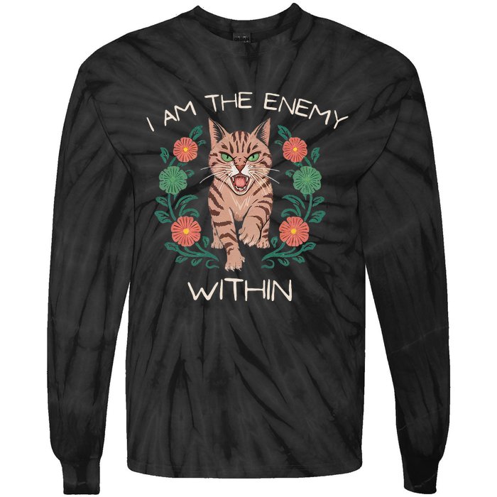 I Am The Enemy Within Harris Walz 2024 Enemy Within Tie-Dye Long Sleeve Shirt