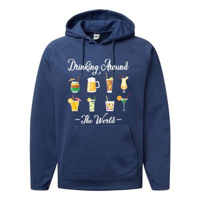 Ing Around The World Lovers Traveler Ing Gift Performance Fleece Hoodie