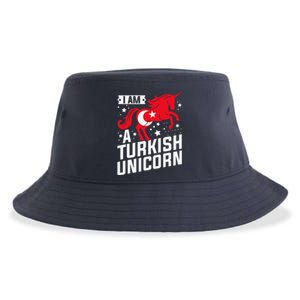 Iam A Turkish Unicorn Flag Design Tourist Souvenir Sustainable Bucket Hat