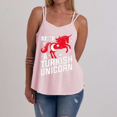 Iam A Turkish Unicorn Flag Design Tourist Souvenir Women's Strappy Tank