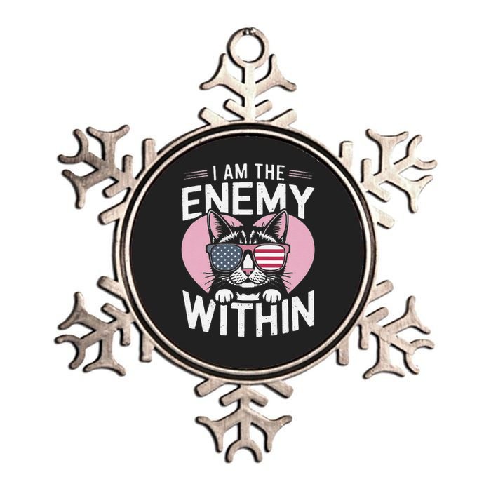 I Am The Enemy Within Kamala Harris 2024 Metallic Star Ornament