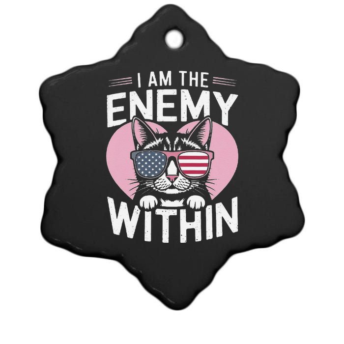 I Am The Enemy Within Kamala Harris 2024 Ceramic Star Ornament